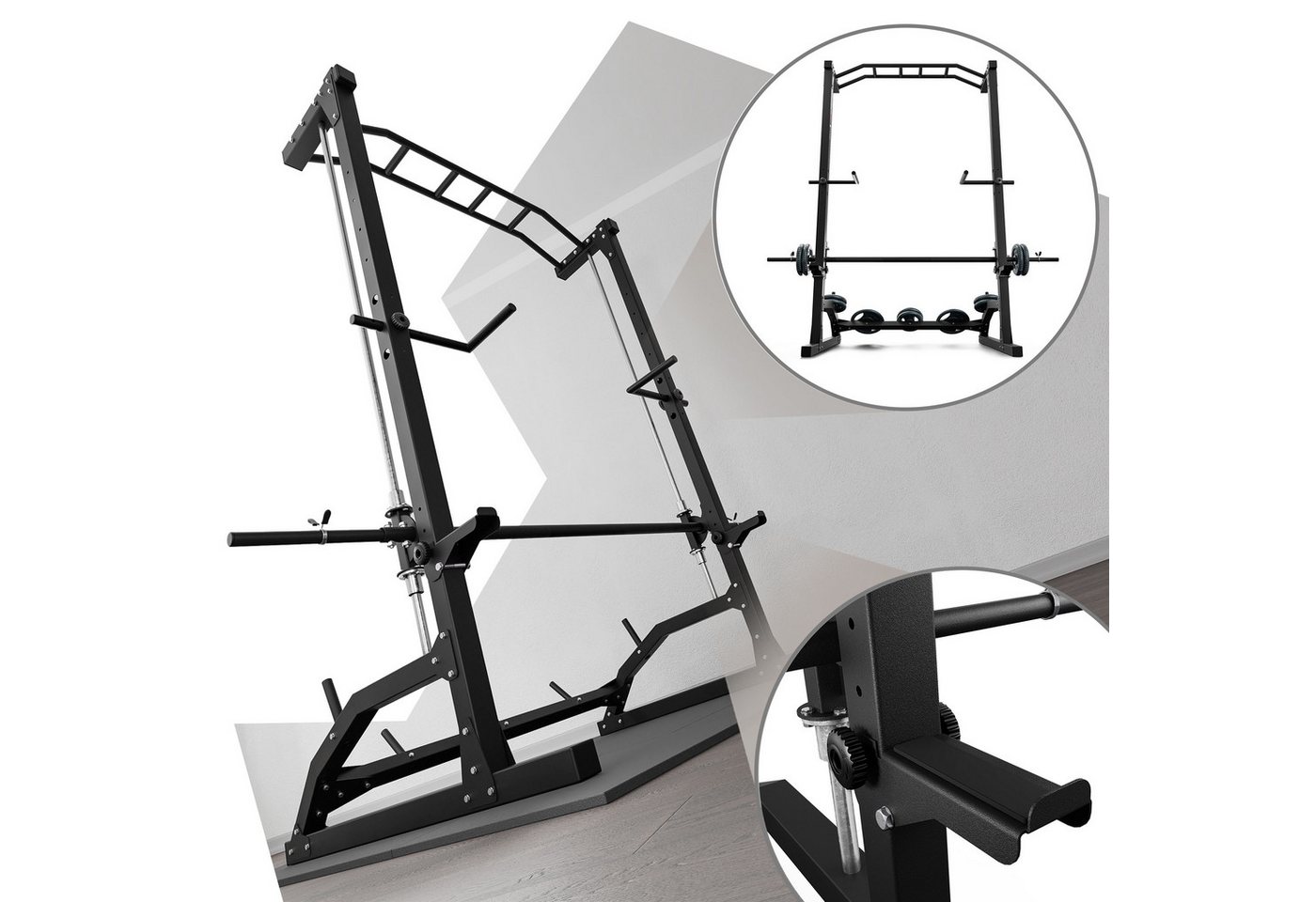 K-SPORT Kraftstation SMITH MACHINE bis 175kg belastbar, (Multipresse, geführte Bewegung der Hantelstange), Made in EU! Bild 2