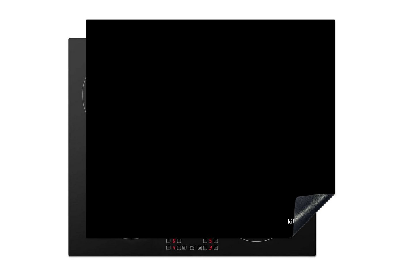 MuchoWow Herd-Abdeckplatte Schwarz - Solide - Marke, Vinyl, (1 tlg), Abdeckplatte für Ceranfeld, Herd Inductionsmatte, 57.6x51.6 cm