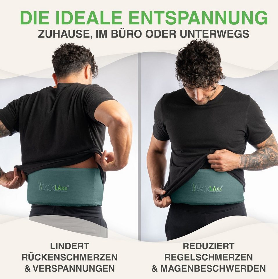 BACKLAxx® Akupressurmatte Akupressur Lendengürtel mit 736 Spitzen (Lendengurt mit Tasche - inkl. Videokurs & Hörbuch, Akupressur Gürtel gegen Rückenschmerzen), Intensitätsregulierung durch Klettverschluss Bild 2