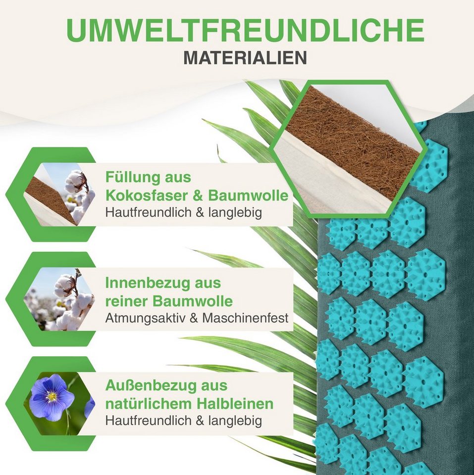 BACKLAxx® Akupressurmatte Akupressur Lendengürtel mit 736 Spitzen (Lendengurt mit Tasche - inkl. Videokurs & Hörbuch, Akupressur Gürtel gegen Rückenschmerzen), Intensitätsregulierung durch Klettverschluss Bild 3