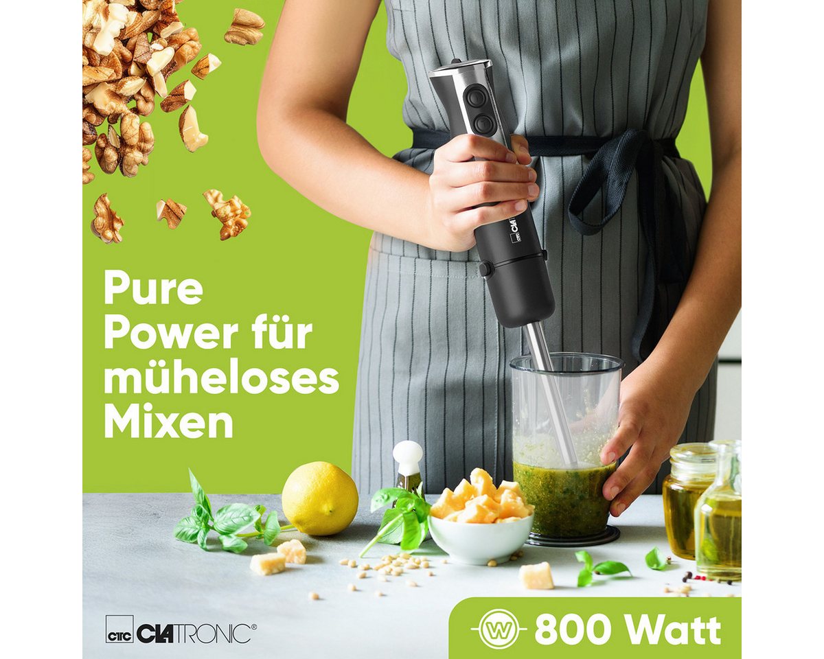 CLATRONIC Stabmixer SM 3825, Stabmixer 800 Watt, mit Turbo-Funktion