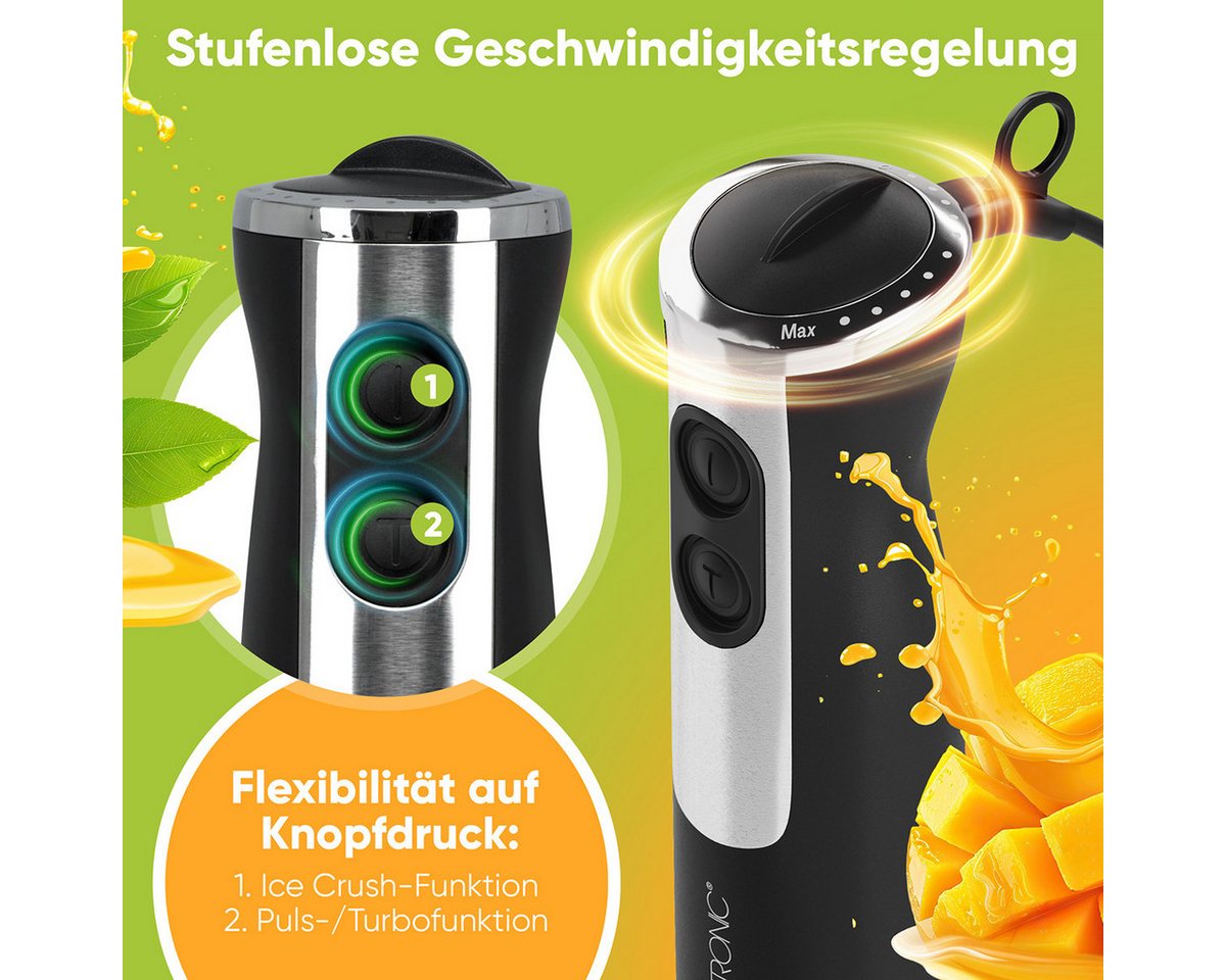 CLATRONIC Stabmixer SM 3825, Stabmixer 800 Watt, mit Turbo-Funktion Bild 3