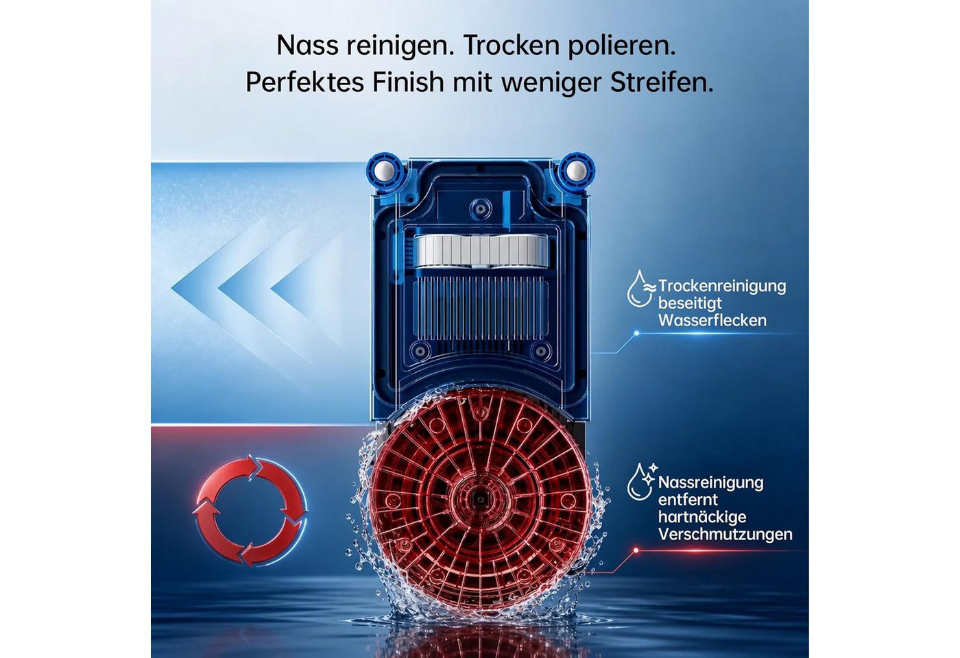 HUTT Fensterputzroboter Fenstersauger Doppelspray, 7000PA,Hybrid Nass-Trocken Reinigungssystem, (1-St) Anti-Drop-System,Automatische Fensterreinigung,Intelligente Navigation Bild 5