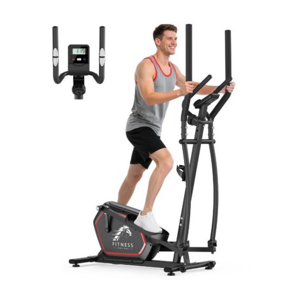 Hamlody Crosstrainer Magnetisches Ellipsentrainer für Ganzkörpertraining, 10kg Widerstand (90 x 51 x 162 cm (L/B/H), Ausgestattet mit Transportrollen, Betriebsgeräusch < 30 dB), Magnetisches Bremssystem Bild 4