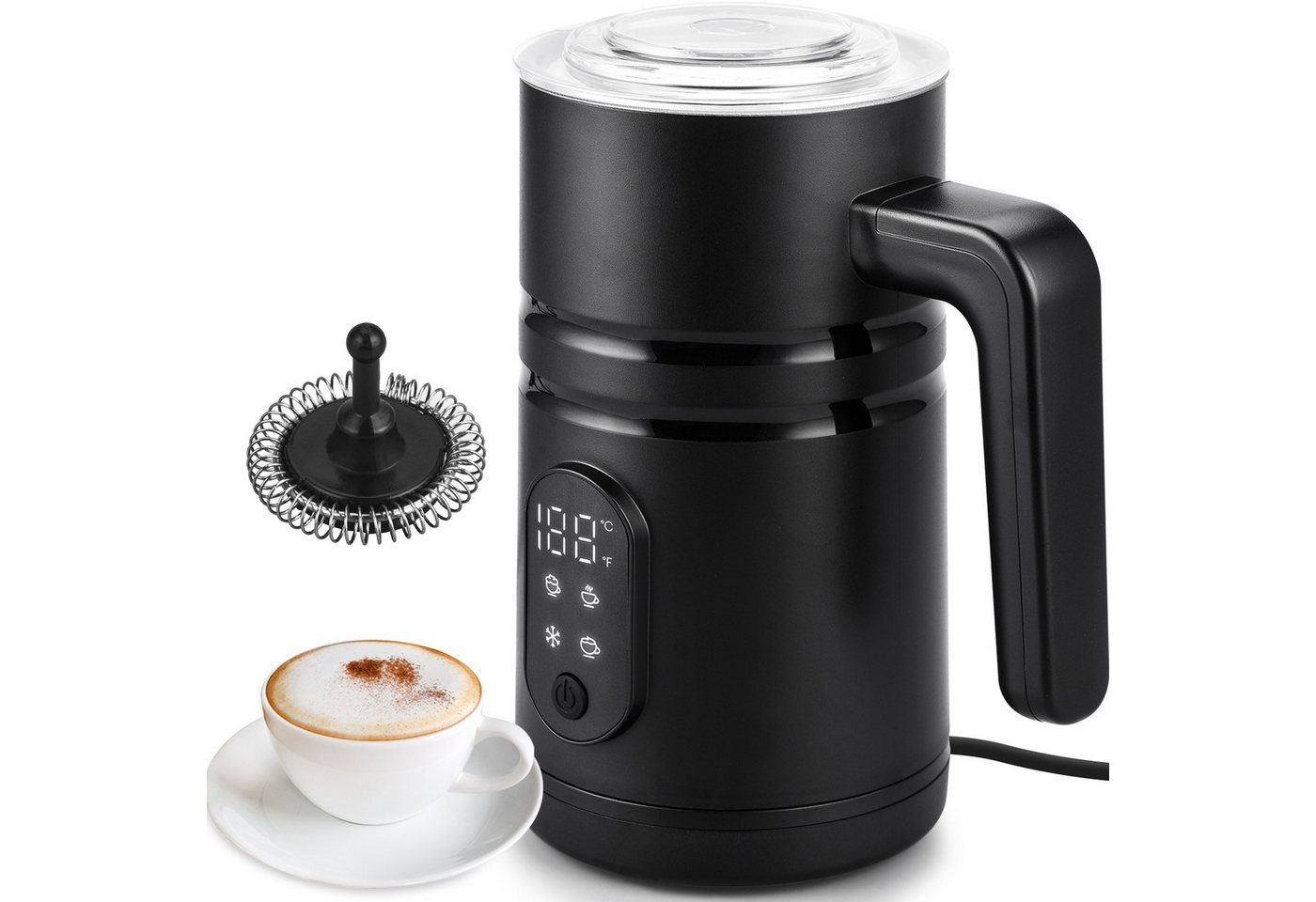 HS Onsing Milchaufschäumer Elektrischer 4 in 1 Automatischer Milchschäumer 350ml Milchschäumer, 400 W, für Heißer Kalter Milchschaum Heiße Schokolade Latte Cappuccino Bild 2