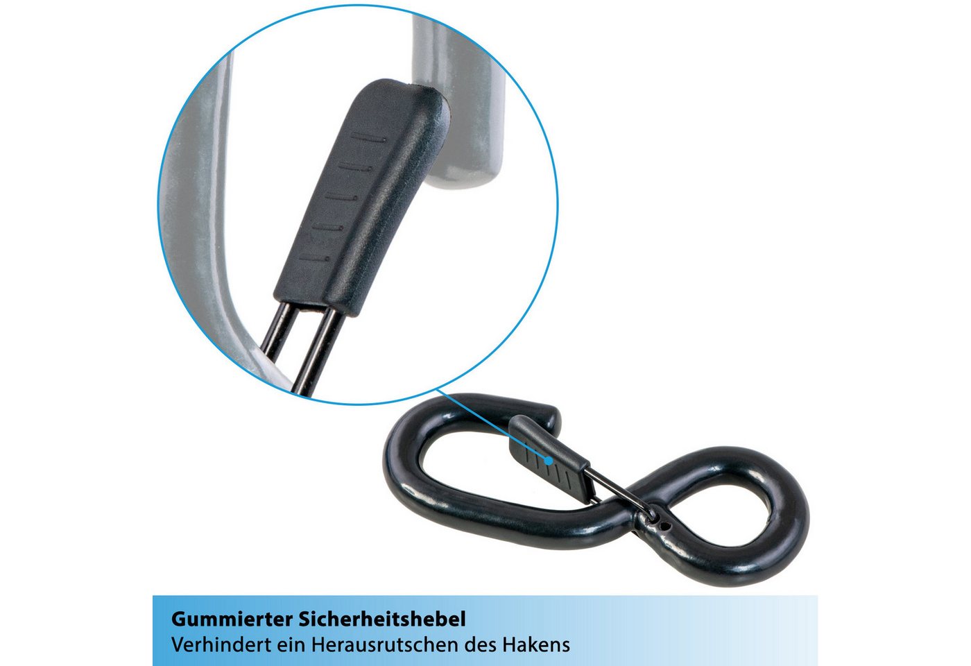 valonic Spanngurt valonic CLAW 2x S-Haken, 650 Kg gummiert, Sicherheitsverschluss, Öse
