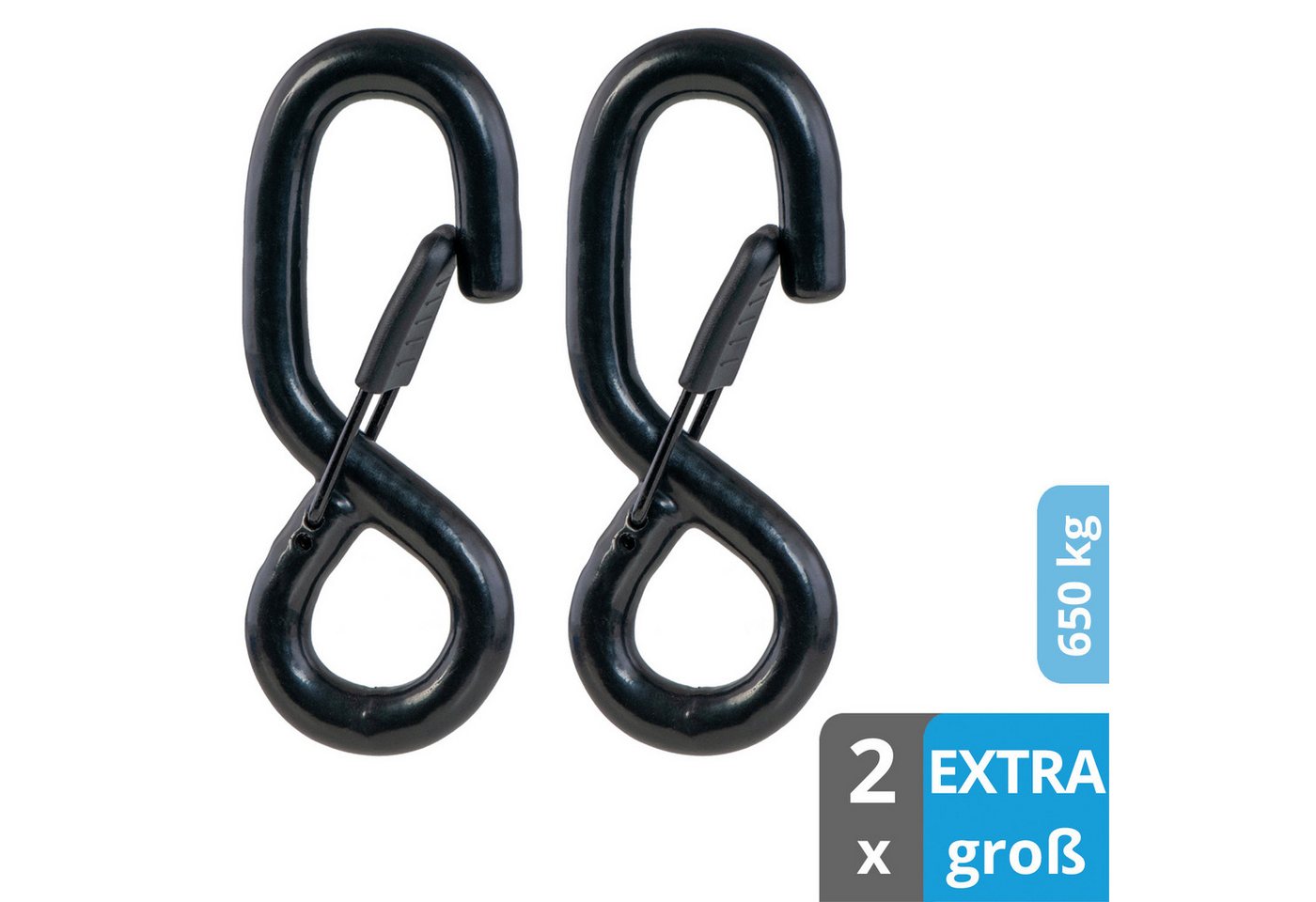 valonic Spanngurt valonic CLAW 2x S-Haken, 650 Kg gummiert, Sicherheitsverschluss, Öse Bild 2