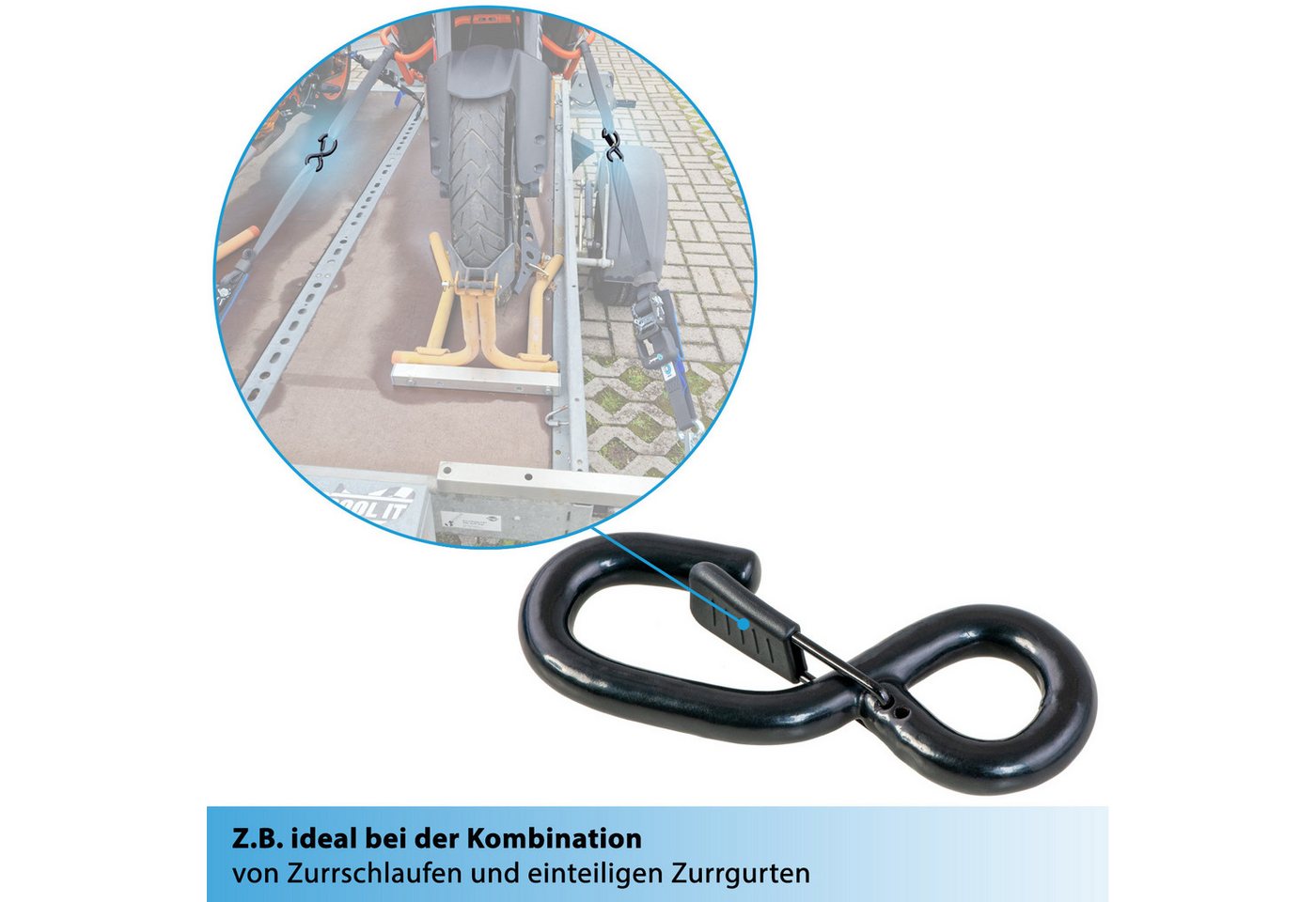 valonic Spanngurt valonic CLAW 2x S-Haken, 650 Kg gummiert, Sicherheitsverschluss, Öse Bild 3