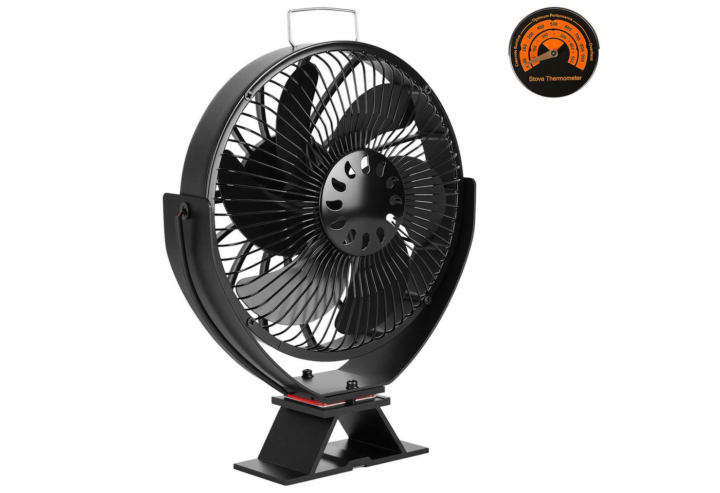 Clanmacy Kaminventilator 6 Flügel Kaminofen Ventilator Neigbar Ofenventilator Stromloser Kamin Bild 2