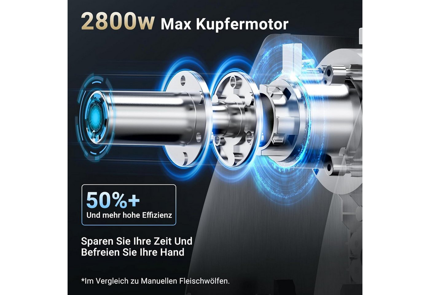 Aobosi Fleischwolf 3in1 Multifunktionsgerät Edelstahl Wurstfüller Kubbe Rückwärtsfunktion, 300 W, 1,5 kg/min, Überlastungsschutz, spülmaschinengeeignete Teile Bild 4