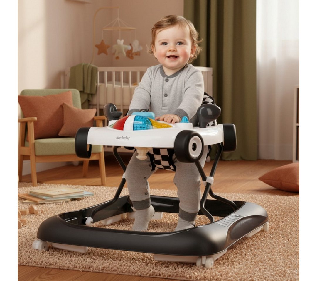 Sun Baby Lauflernhilfe SUN BABY Lauflernwagen Rennwagen 6-12 M. bis 12 kg - Schwarz-Weiß