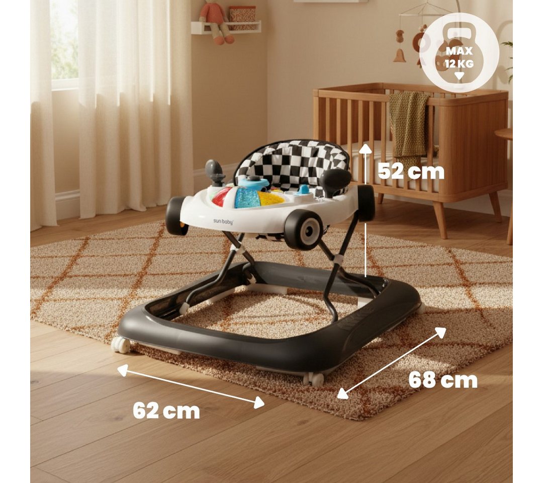 Sun Baby Lauflernhilfe SUN BABY Lauflernwagen Rennwagen 6-12 M. bis 12 kg - Schwarz-Weiß Bild 2