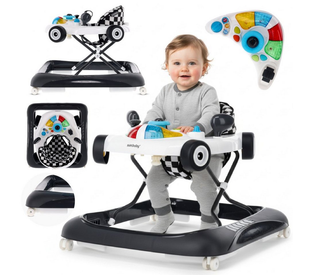Sun Baby Lauflernhilfe SUN BABY Lauflernwagen Rennwagen 6-12 M. bis 12 kg - Schwarz-Weiß Bild 5