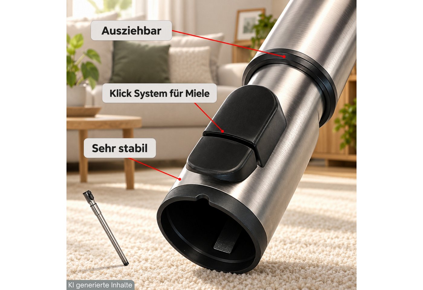 Maxorado Kombidüse Staubsauger-bürste Rohr Ersatzteile für Original von Miele Staubsauger Bild 2
