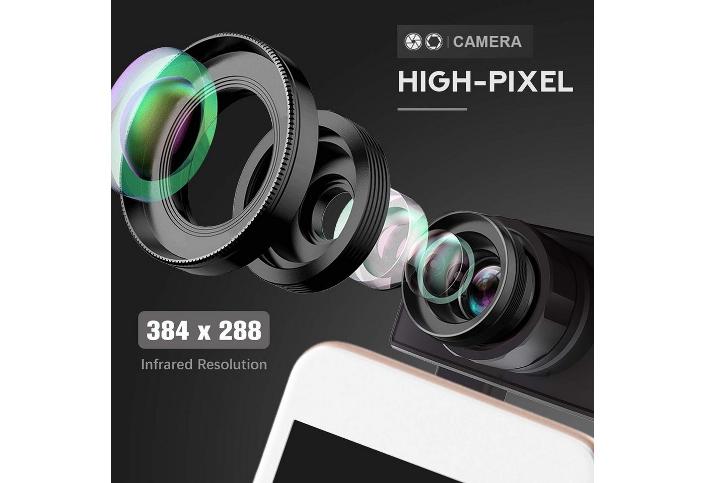 TSE Wärmebildkamera HTI HT-301 Wärmebildkamera USB-C 384x288 Thermografie 25Hz IR Bild 3