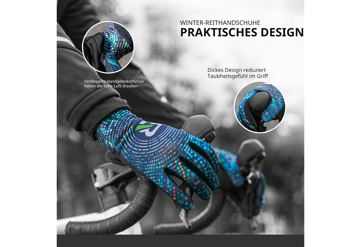 ROCKBROS Fahrradhandschuhe Rutschfeste Fahrradhandschuhe leicht elastisch für Damen und Herren