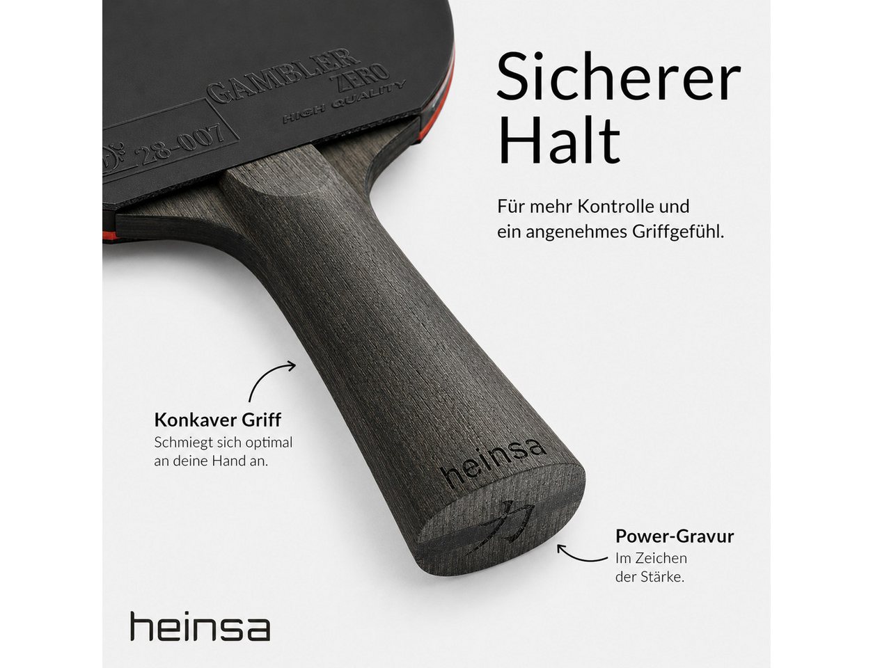 heinsa Tischtennisschläger heinsa Tischtennisschläger Tischtennis-Set Black Edition (8-tlg) Bild 3