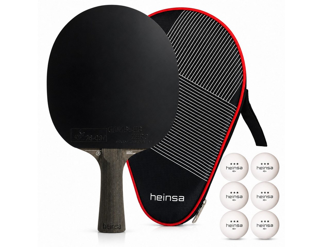 heinsa Tischtennisschläger heinsa Tischtennisschläger Tischtennis-Set Black Edition (8-tlg) Bild 5