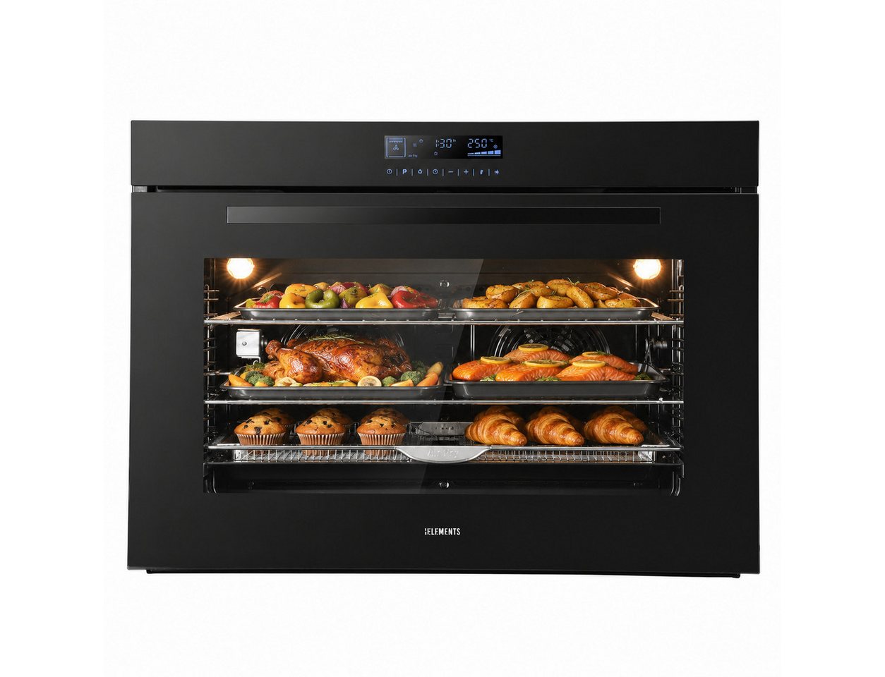 KB Elements Einbaubackofen 90 cm Einbaubackofen 125 Liter Air Fry Rotisserie Full Touch Display, mit 1-fach-Teleskopauszug, Air Fry, AQUA CLEAN,Full Touch,EEK A+ Bild 3