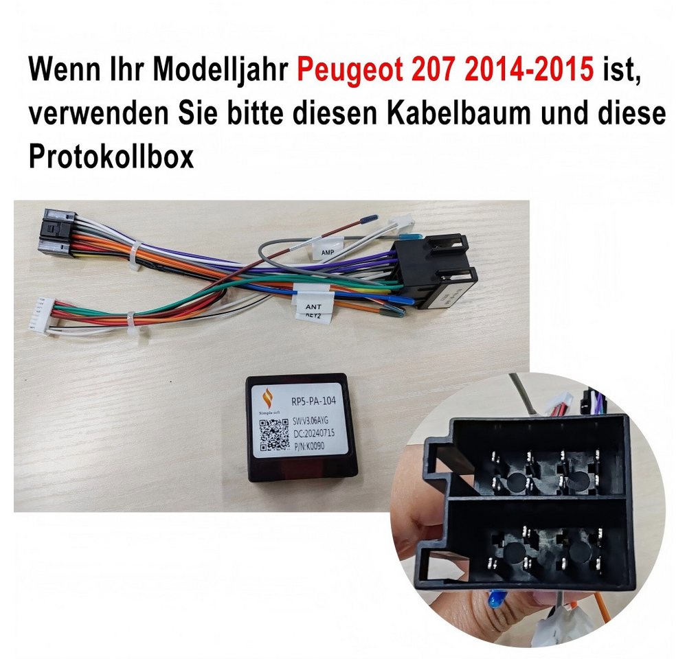 ESSGOO Für Peugeot 207 CC Carplay Navi WiFi Bluetooth Autoradio (RDS, Digitalradio (DAB), FM) Bild 3