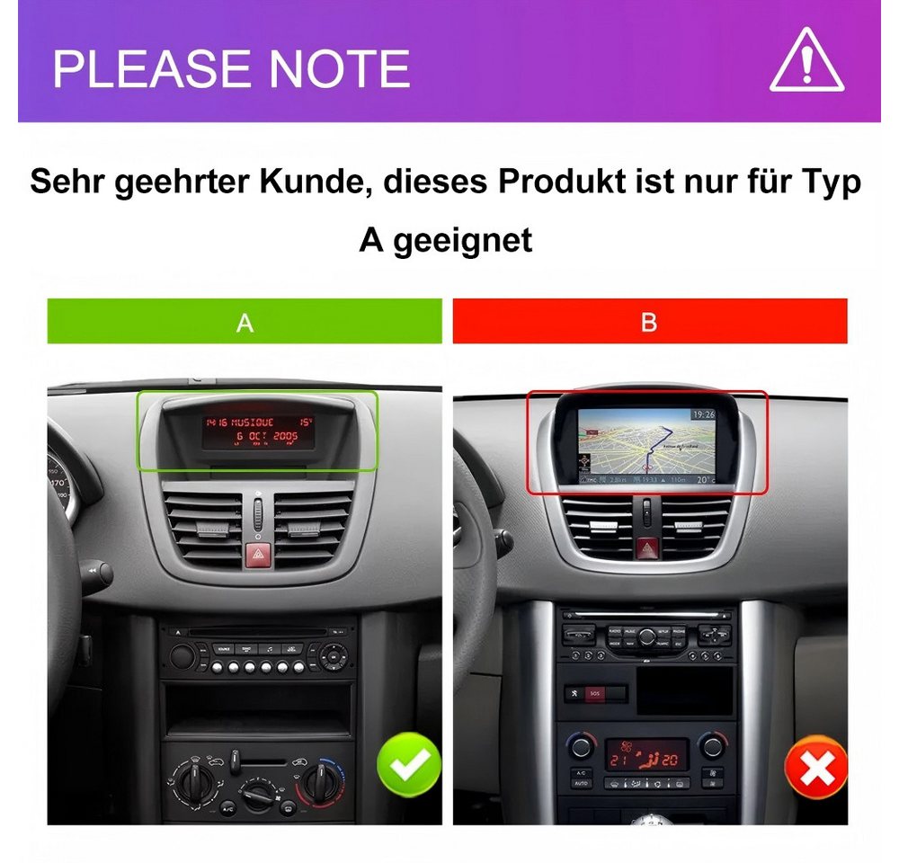 ESSGOO Für Peugeot 207 CC Carplay Navi WiFi Bluetooth Autoradio (RDS, Digitalradio (DAB), FM) Bild 5