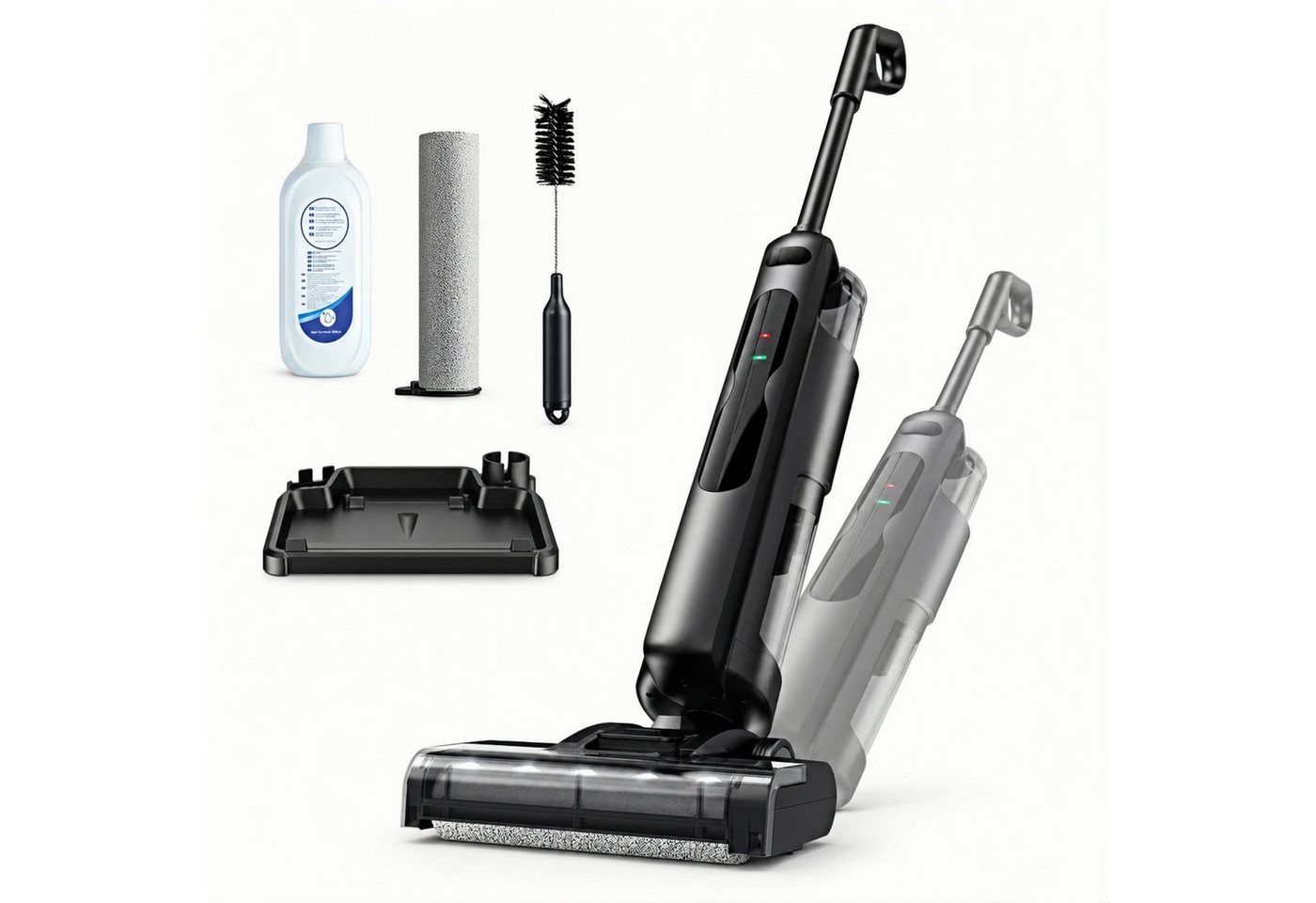 Circlio Nass-Trocken-Akkusauger 3-in-1 Wischsauger, 17 kPa, 40 Min Laufzeit, Selbstreinigung, 180 W, beutellos, Kantenreinigung, Selbstantrieb, Anti-Haarverwicklung, für Hartböden