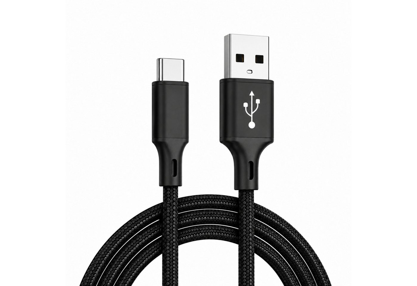 PlugUp USB-C Ladekabel für Samsung, iPhone, Huawei Xiaomi USB-A zu USB-C USB-Kabel, USB Typ A, USB-C, (200 cm), USB-A zu USB-C Ladekabel, Textilummantelt, Universell kompatibel Bild 5