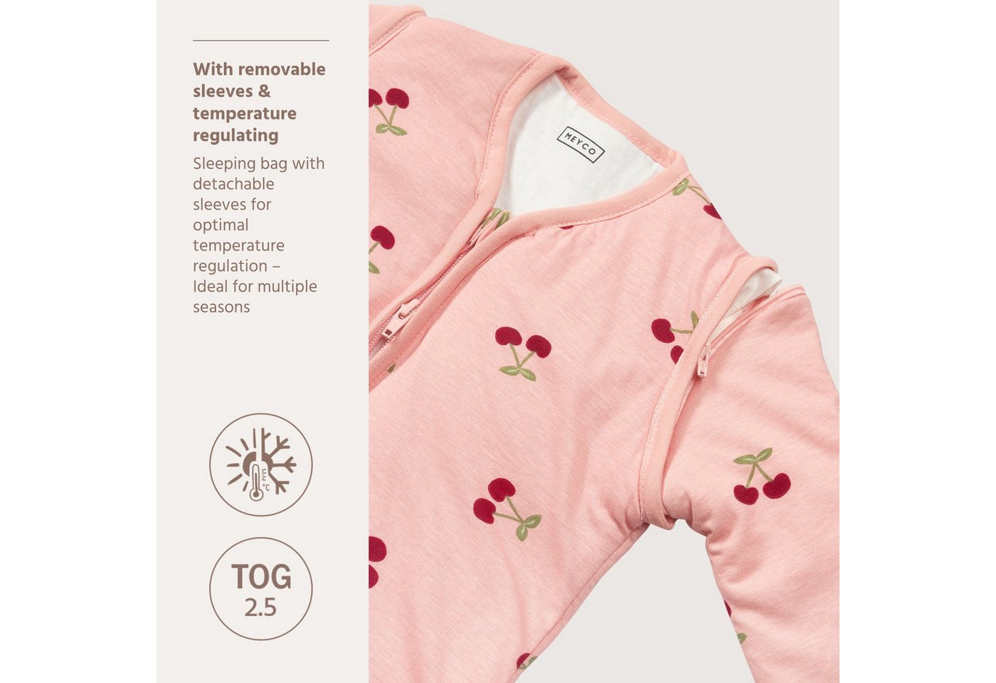 Meyco Baby Babyschlafsack Cherry Soft Rose (1 tlg), 80cm