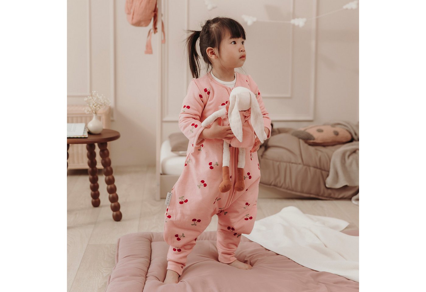 Meyco Baby Babyschlafsack Cherry Soft Rose (1 tlg), 80cm Bild 3