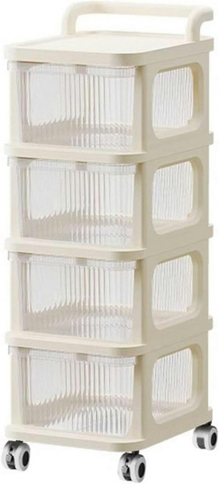 Youyijia Transportwagen Kunststoff-Schubladenbox auf Rollen Schubladen Rollwagen Rollcontainer, (4-St)