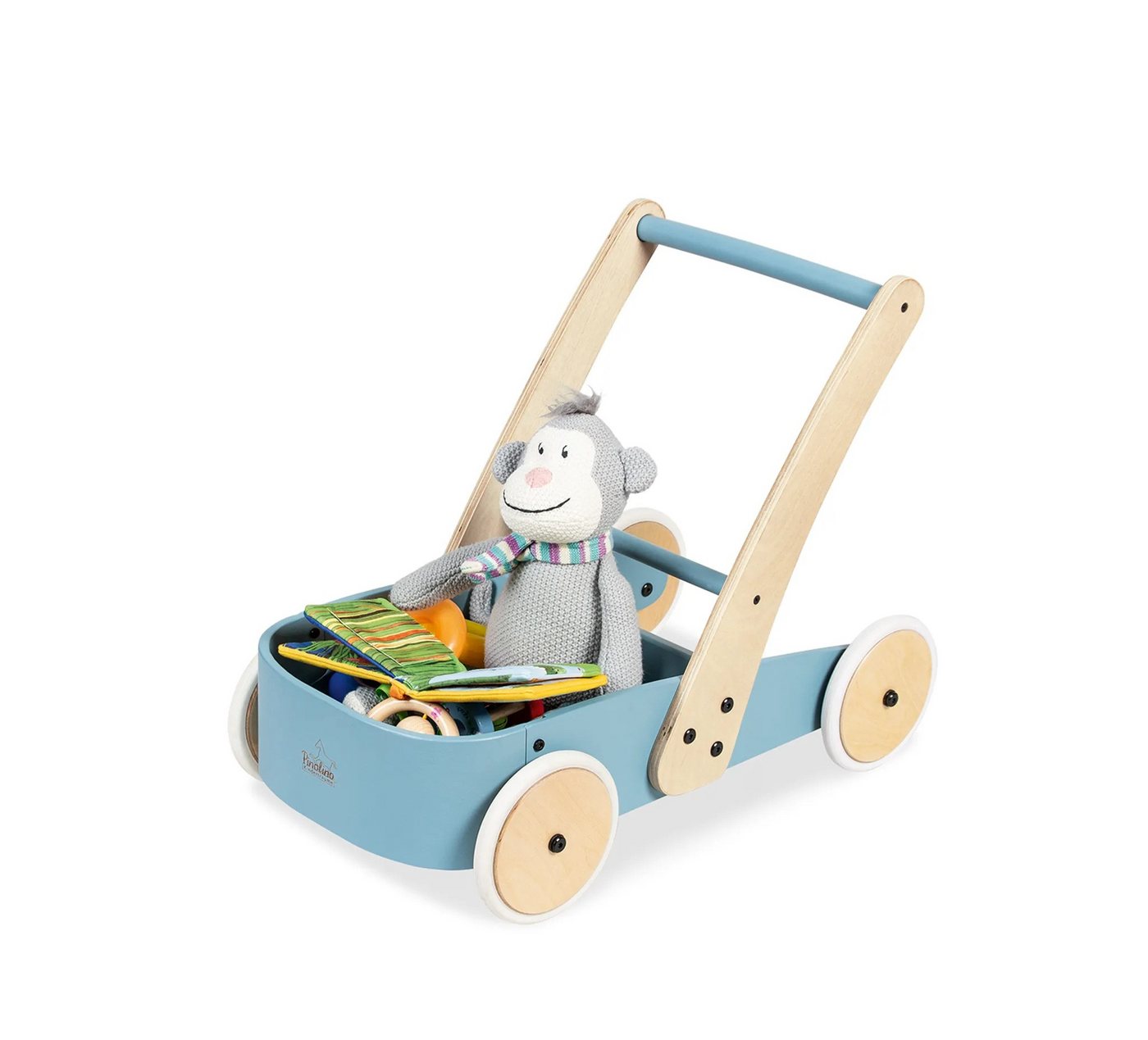 Pinolino® Lauflernwagen Fiete Lauflernhilfe mit Bremssystem - Lauflernhilfe aus Holz in Blau, (1-tlg), Laufenlernen durch einstellbare Bremse, Fördert Motorik Bild 2
