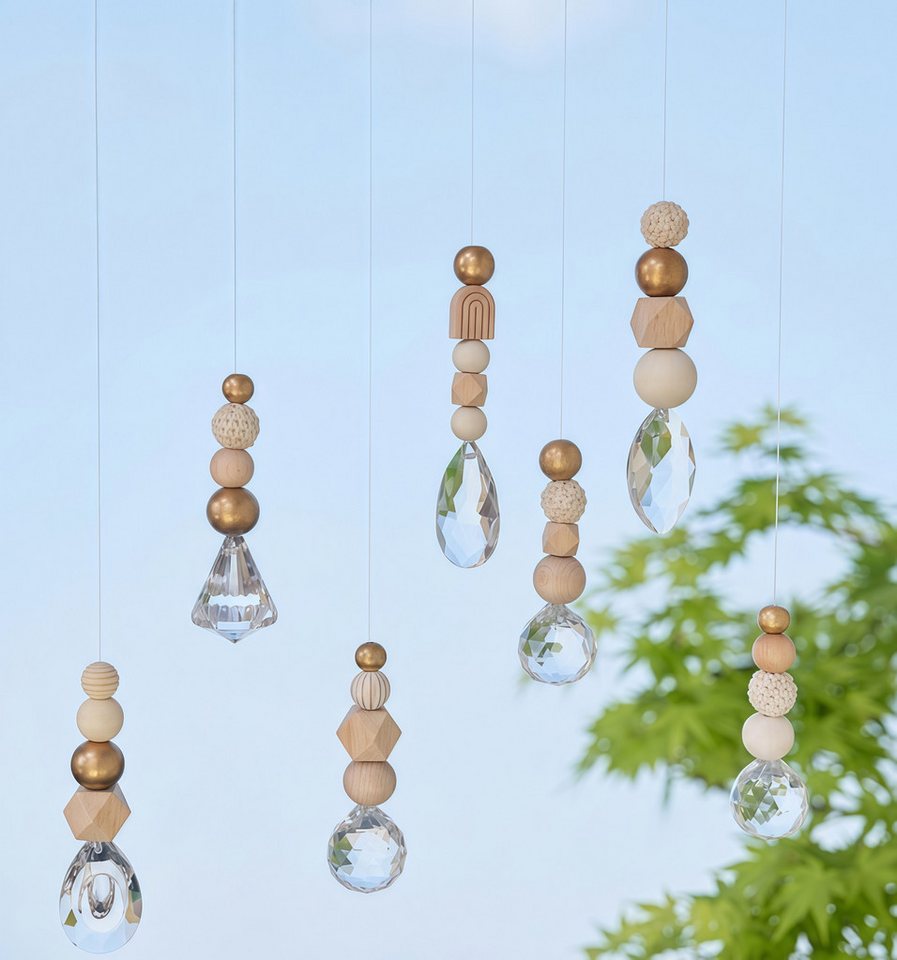 FOUORTUNATE-BEE Windspiel 8er Set Kristall-Sonnenfänger für Fenster, Garten & Balkon (8 St), Kristallanhänger als Sonnenfänger für zauberhafte Lichtspiele Bild 5