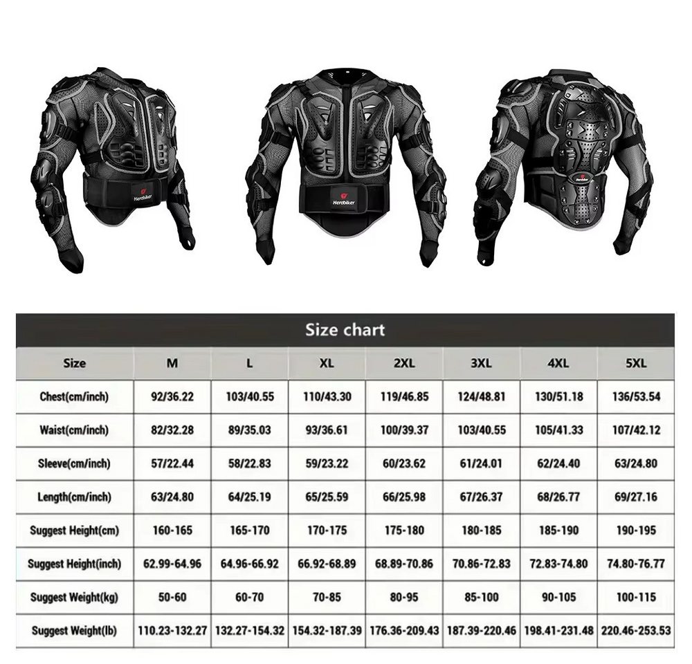 Athlix Motorradjacke Motorrad-Protektorenjacke Motorrad-Schutzkleidung Erwachsene Integrierter Steißbeinschutz, Dehnbares Gewebe Bild 2