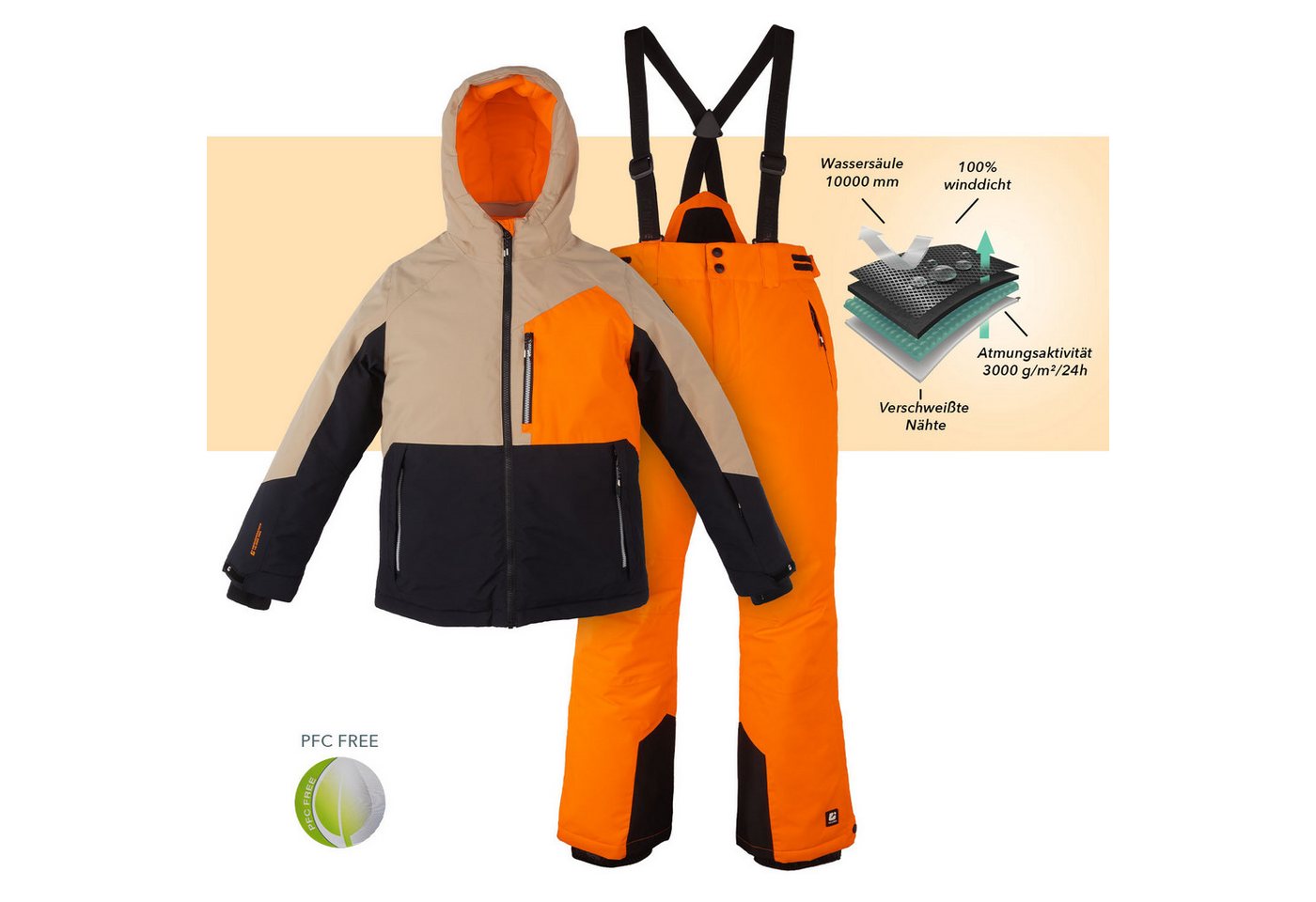 Killtec Skianzug Jungen Alpin Skijacke + Skihose, wasserdicht - winddicht - atmungsaktiv - mit Schneefang