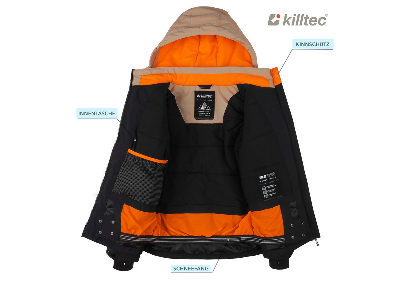 Killtec Skianzug Jungen Alpin Skijacke + Skihose, wasserdicht - winddicht - atmungsaktiv - mit Schneefang Bild 4