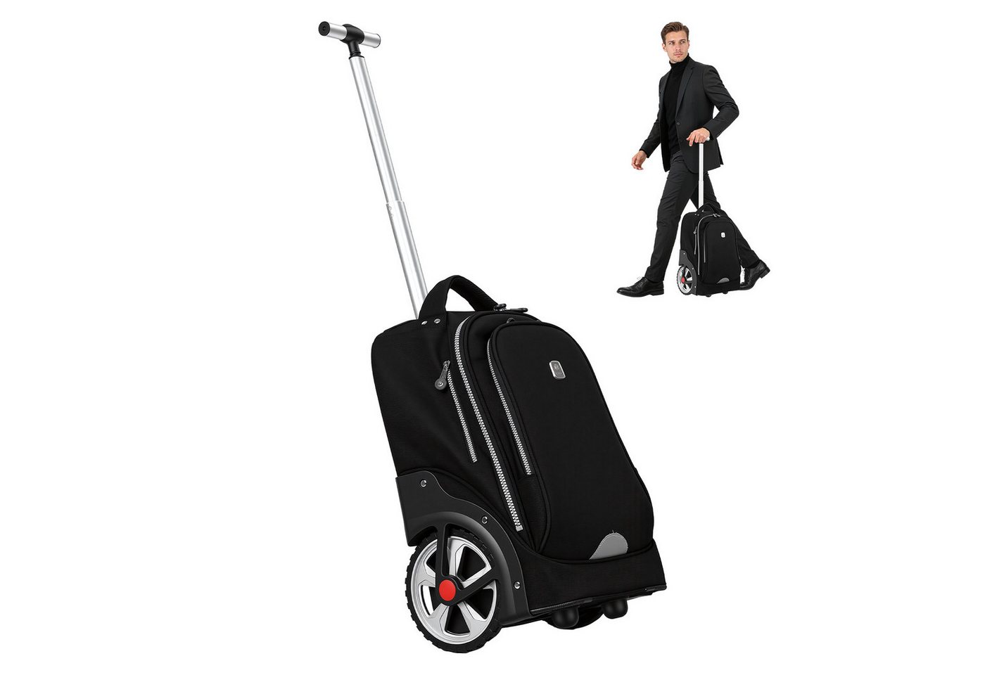 Rutaqian Business-Trolley 19-Zoll-Rolltasche,Wasserdichte Rolltasche, Laptoptasche mit Rollen, Handgepäcktasche mit Laptopfach, passend für 14-Zoll-Laptops Bild 4