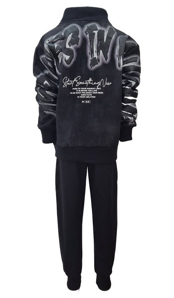 Fashion Boy Sweatanzug 3-tlg Set mit gefütterter Jacke, Langarmshirt & Jogginghose JF0498 (Set, Jacke, Langarmshirt & Jogginghose) Bild 4