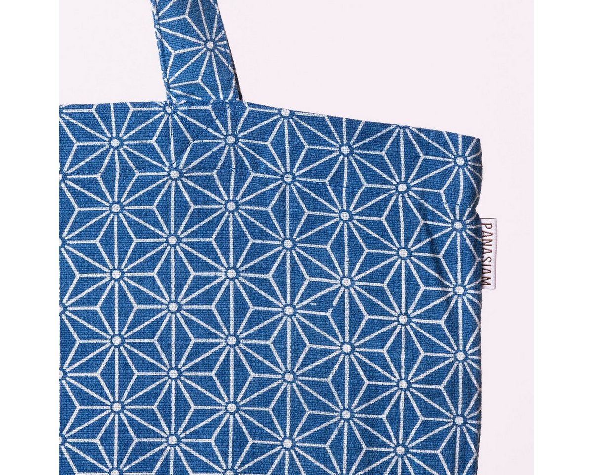 PANASIAM Freizeittasche Geometrix Baumwollbeutel auch als Einkaufstasche oder Schuhbeutel, aus 100% Baumwolle Jutebeutel mit traditionellen japanischen Mustern Bild 2