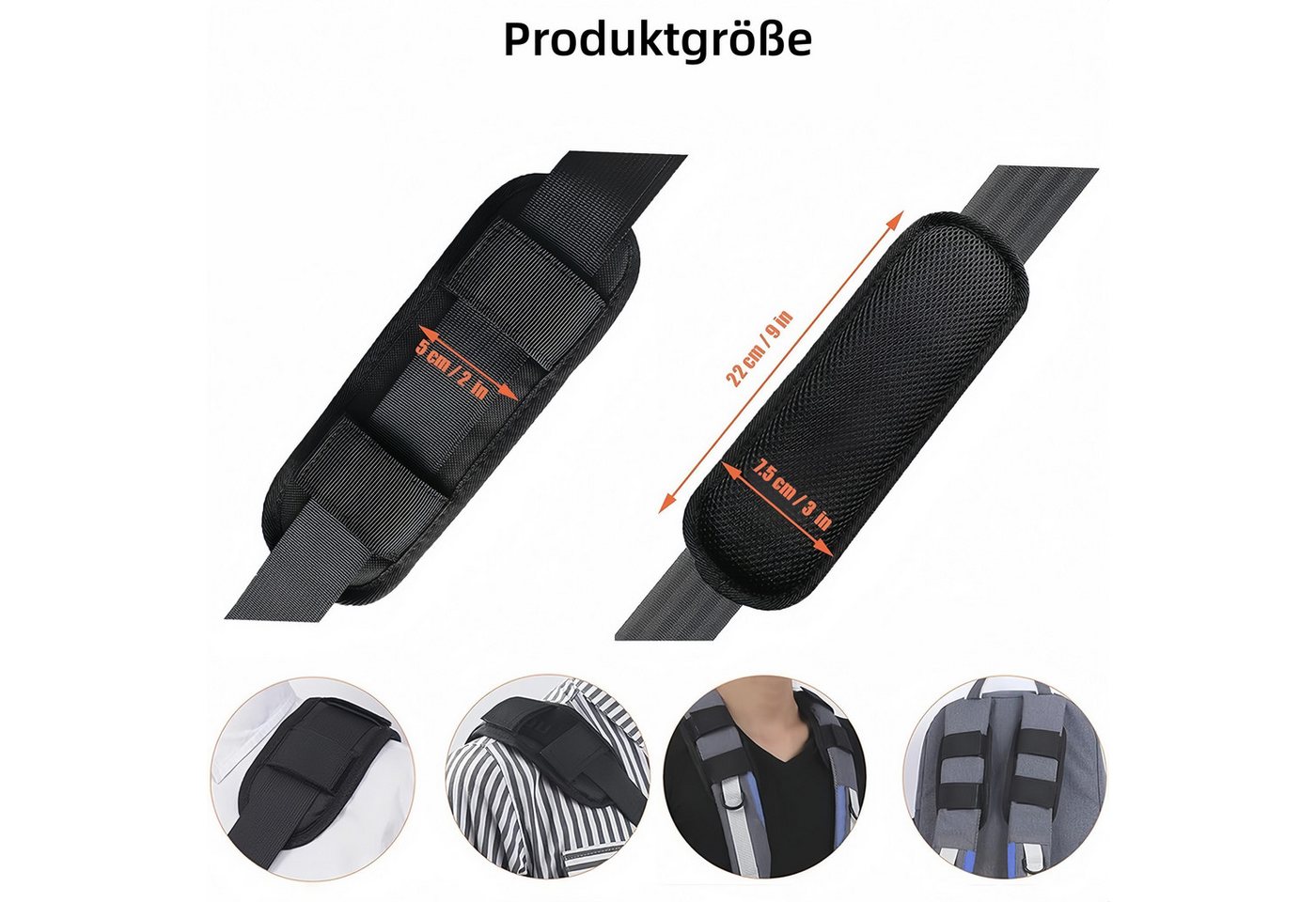 FOUORTUNATE-BEE Schulterriemen 2er Set Schultergurte mit Polsterung, rutschhemmend & bequem (2-St) Universal-Schulterriemen für Kamera, Laptop, Gitarre & Rucksack Bild 3
