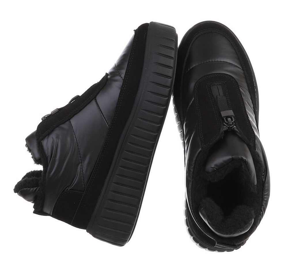 Ital-Design Damen Winter-Sneaker mit Plateau und Reißverschluss Snowboots (92497431) Flach Stiefeletten in Schwarz Bild 2