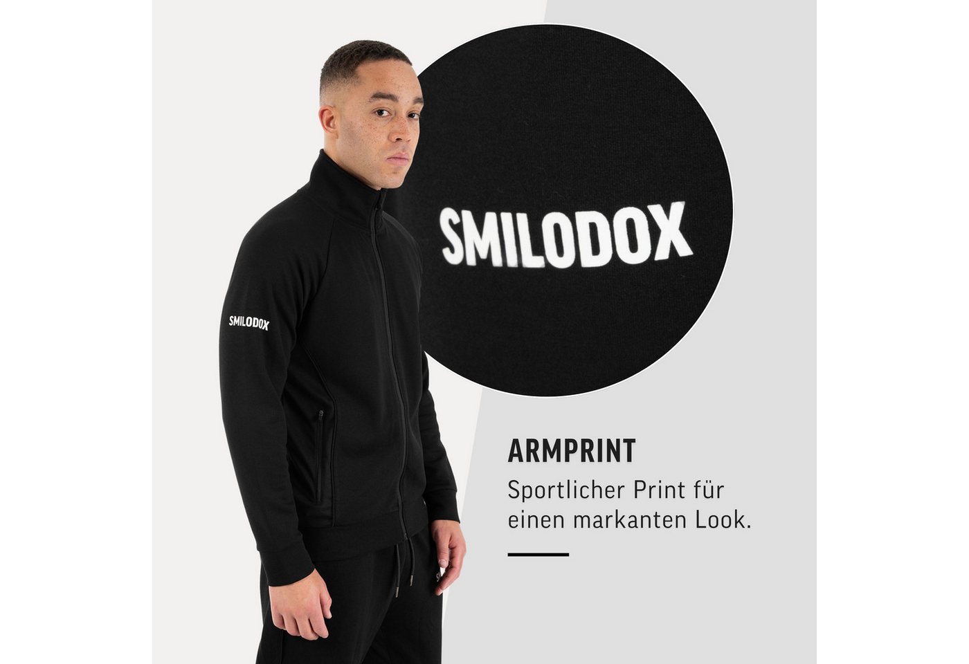Smilodox Trainingsjacke Denzo Herren, Sportjacke, Fitness, Zip Jacke, Activewear Mesh Einsätze, Soft Touch, Zip Taschen, Rippbündchen, Komfort Bild 4
