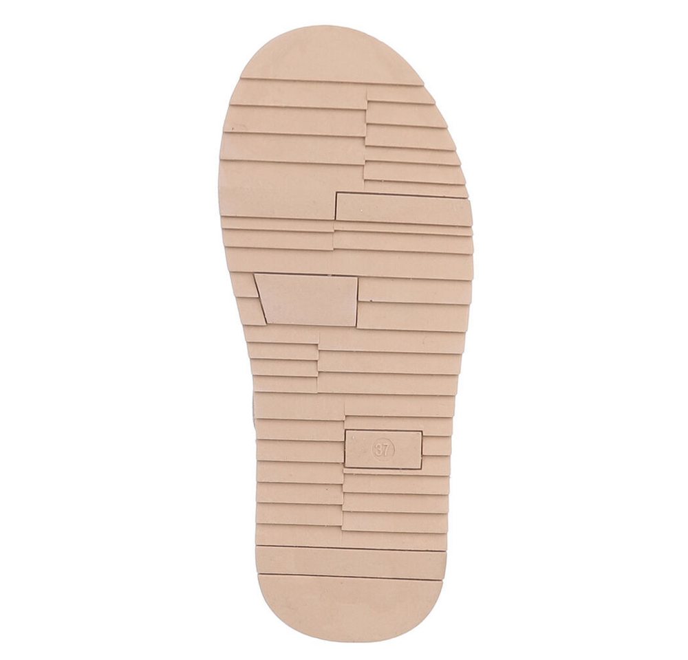 Ital-Design Damen Leder Plateau Boots Freizeit & Alltag Snowboots (91971156) Flach Stiefeletten in Beige Bild 4