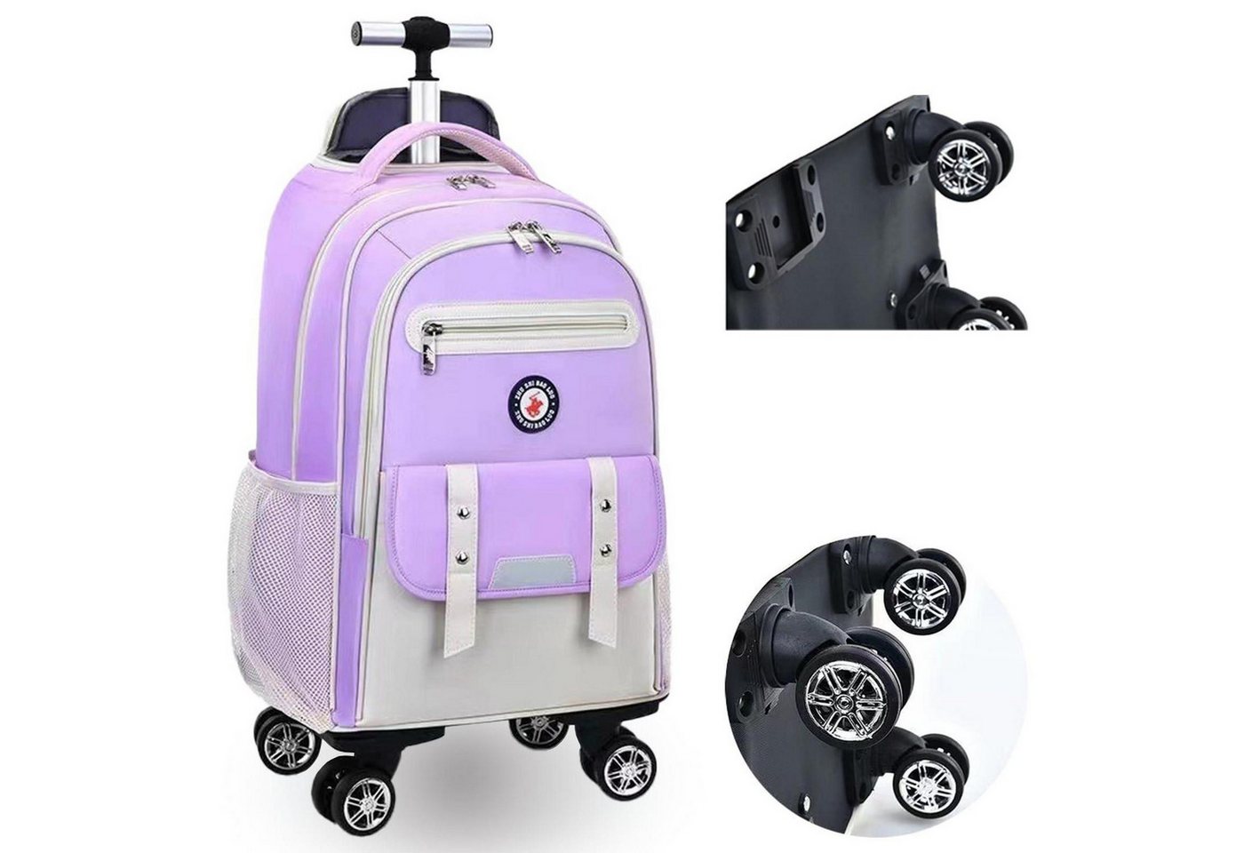 LuxusKollektion Schulranzen Kinderkoffer Mädchen Lila Reise Rucksack mit Rollen Bild 2