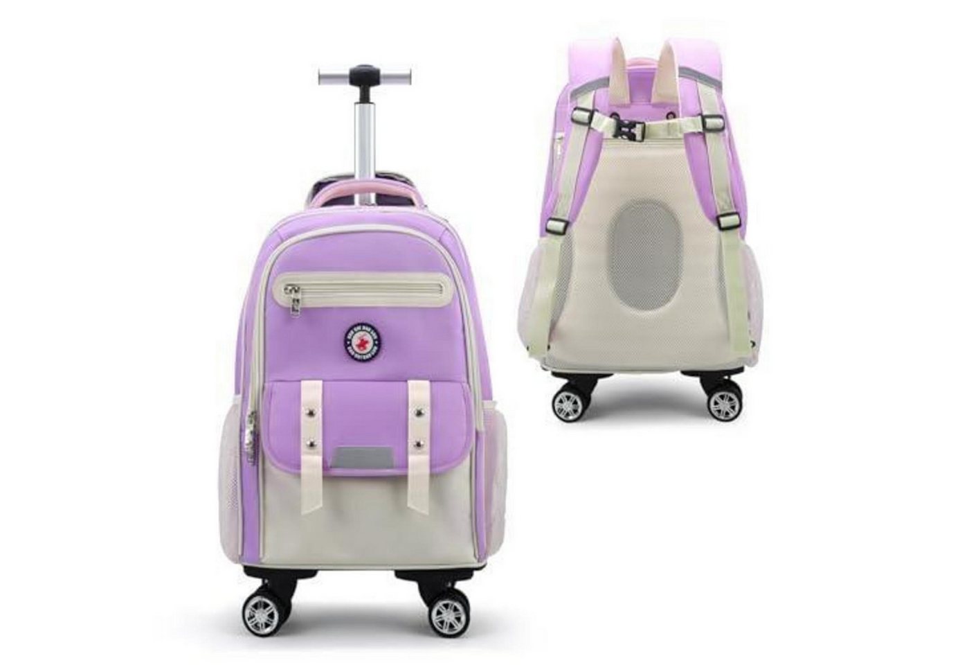 LuxusKollektion Schulranzen Kinderkoffer Mädchen Lila Reise Rucksack mit Rollen Bild 3