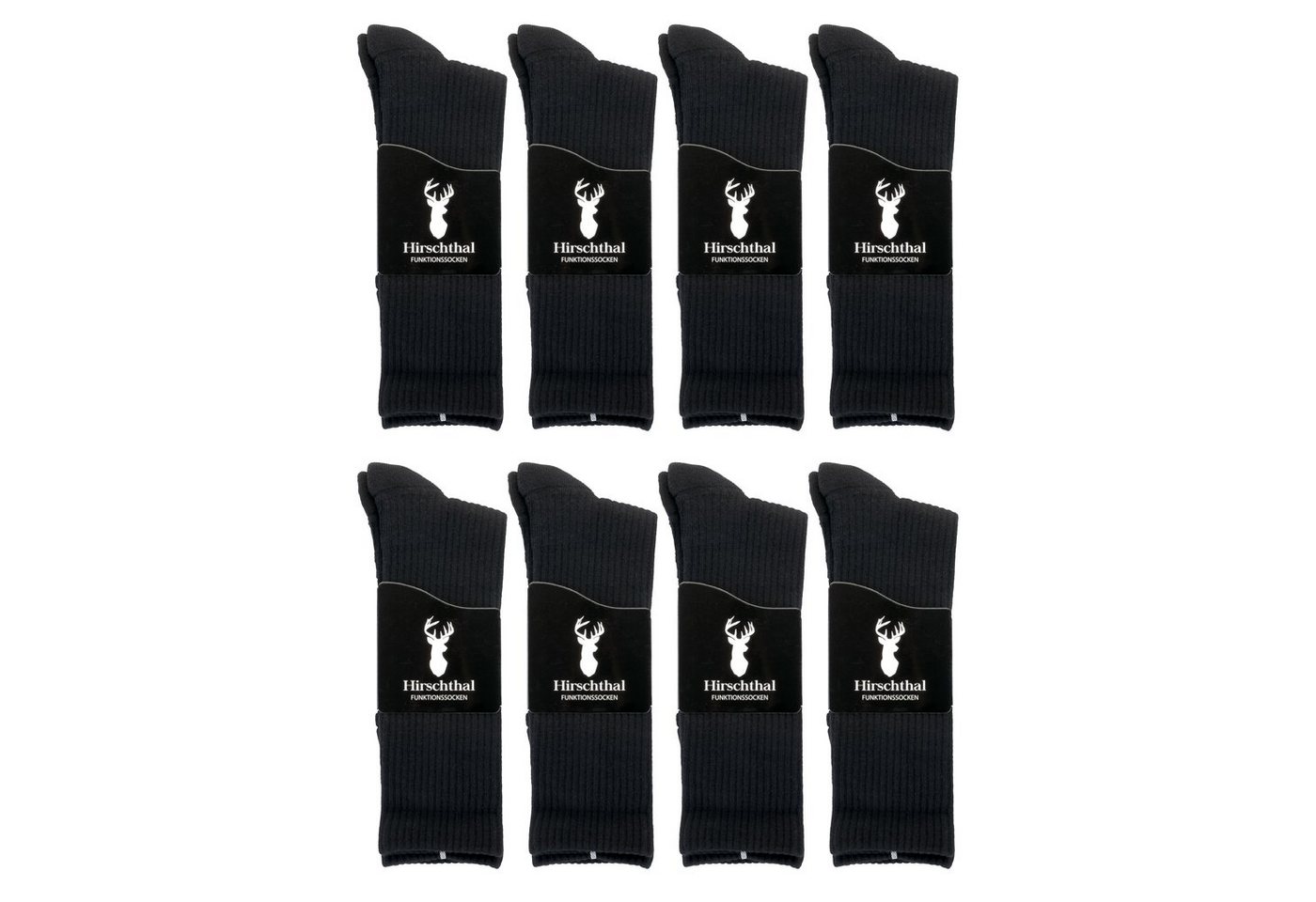 Hirschthal Funktionssocken 2, 4, 8 Paar Funktionssocken Sportsocken Socken Schwarz (8-Paar) Atmungsaktiv Bild 2