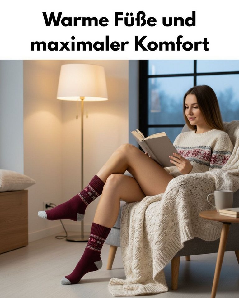 sockenkauf24 Thermosocken Damen warme Wintersocken Vollfrottee (38204, 12-Paar, 39-42) aus Baumwolle mit Komfortbund