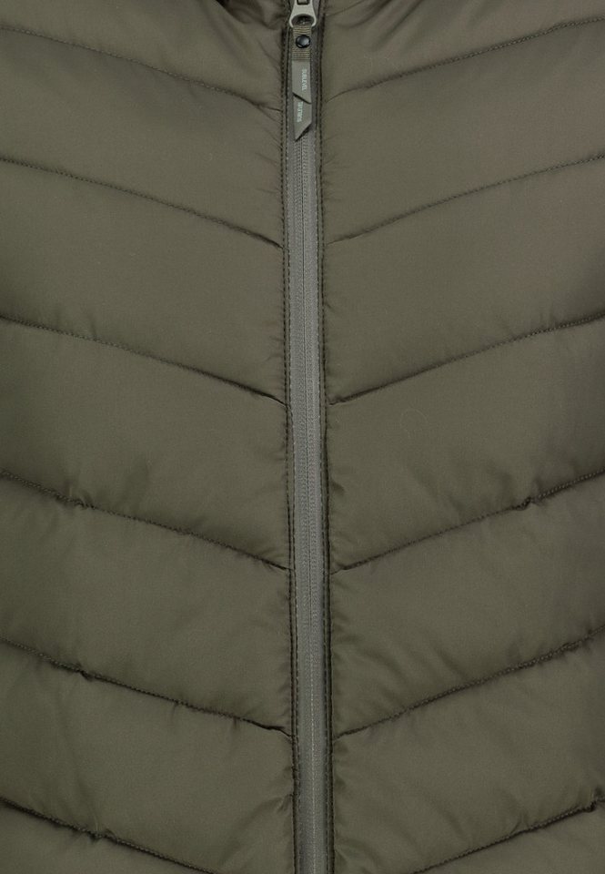 SUBLEVEL Outdoorjacke Steppjacke mit Interlock-Ärmeln Leicht wattierte Übergangsjacke mit Kapuze, Materialmix Bild 2