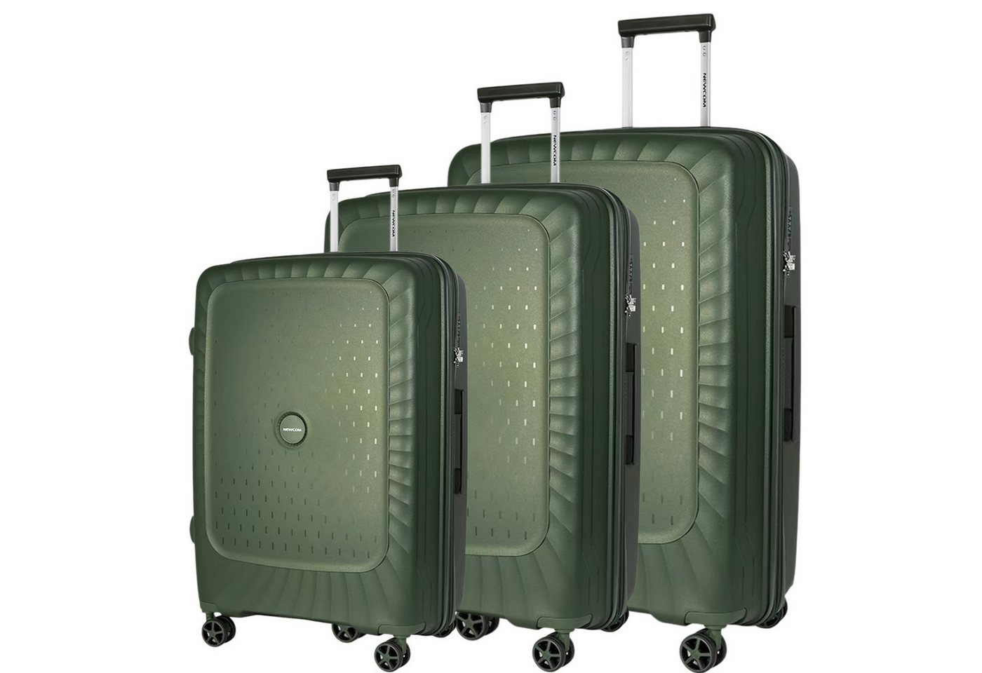 Super Solu Kofferset Hartschalenkoffer Set (M,L,XL) aus PP-Polypropylen, Erweiterbar, TSA, 4 Rollen, (Koffer Set, 3 tlg., Grün), Robustes Öko-PP, Diebstahlschutz, Dehnfalte & Alu-Stange Bild 5