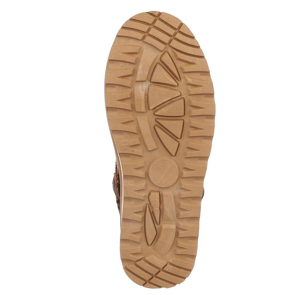 Ital-Design Bequeme Freizeitschuhe mit Riemen für Damen Snowboots (90169589) Flach Stiefeletten in Beige
