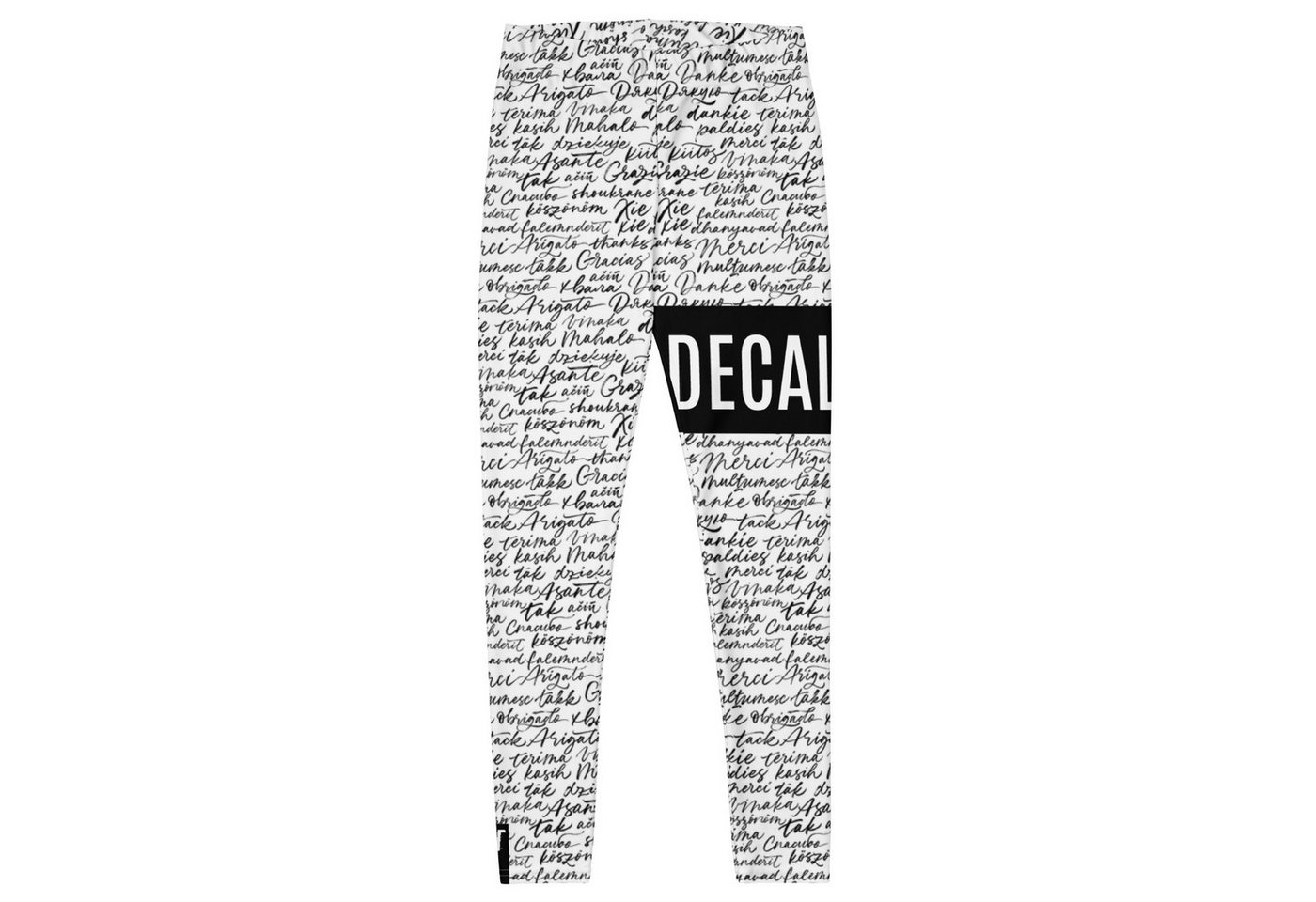 DECALVIBES Funktionsleggings Damen Leggings Basic Urban Side Multilingual Calligraphy Blickdicht, 4-Wege-Stretch, elastischer Bund, weiches Material Bild 2